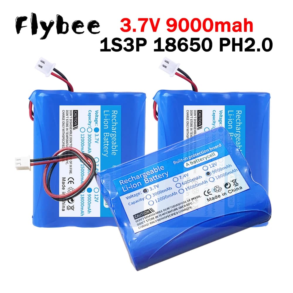 NUOVA Batteria agli Ioni di Litio 3.7V 9000MAH 2026 per Altoparlanti, Lampade Solari Stradali, Luci LED da Pesca, Power Bank, Pacco Batterie 18650