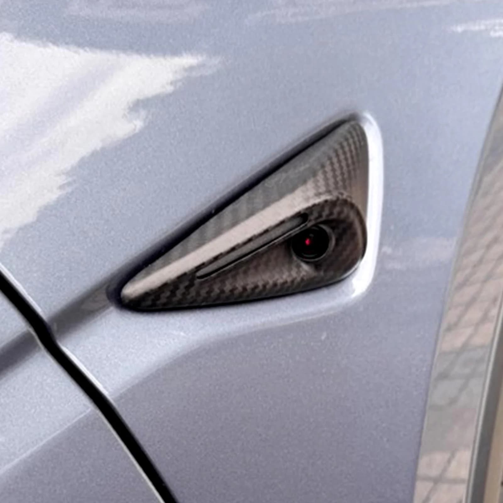 For Tesla Model Y Juniper 2025+ For Model 3+ Highland 2024+ Real Carbon Fiber Side Camera Cover Leaf Board Sticker Accessories