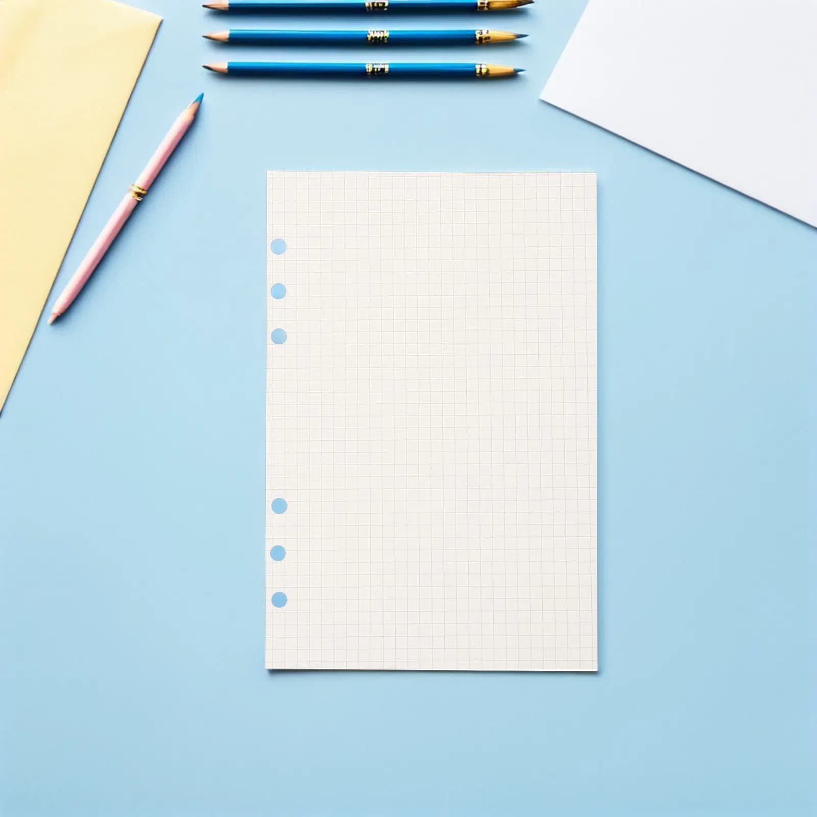 Confezione da 225 Fogli A5 a Quadretti per Raccoglitori a 6 Fori, Fogli a Righe per Planner, Diari, Ufficio, Studio, Quaderni Fai-da-te, Inserti di Ricambio