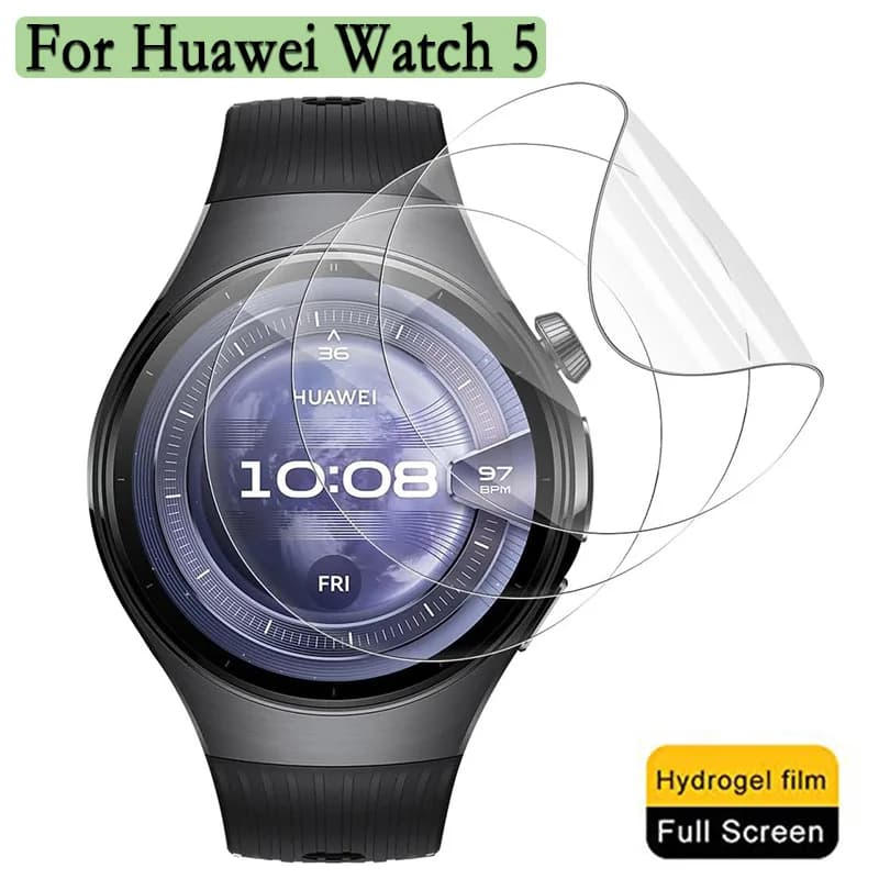 Per Huawei Watch 5 42/46mm Orologio Pellicola protettiva morbida e trasparente 3 pezzi Pellicola protettiva idrogel Protezione schermo intero Non in vetro