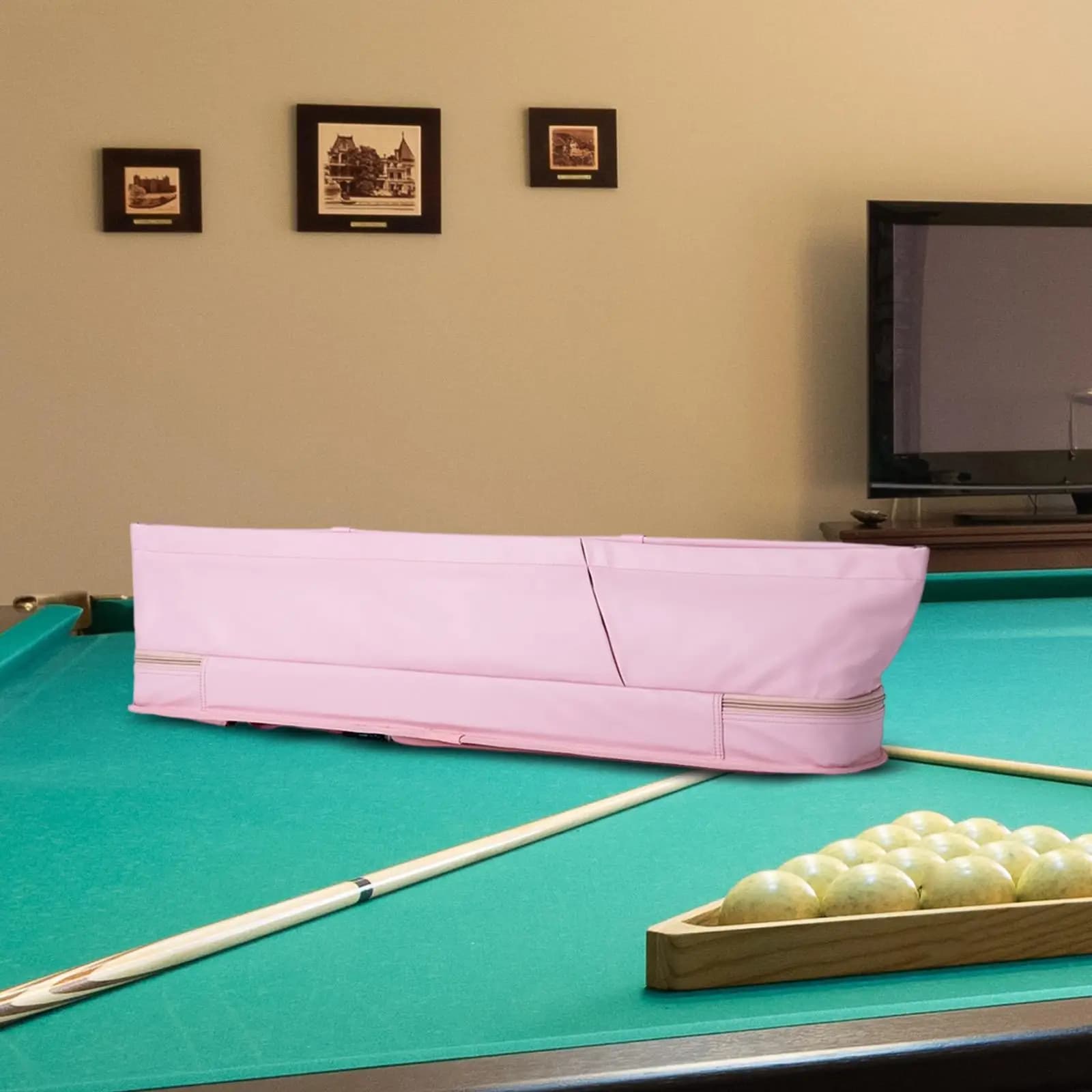 Borsa per Stecche da Biliardo 3 Butts 4 Shaft in Pelle PU, Custodia per Stecche da Snooker e Organizer per Accessori da Biliardo