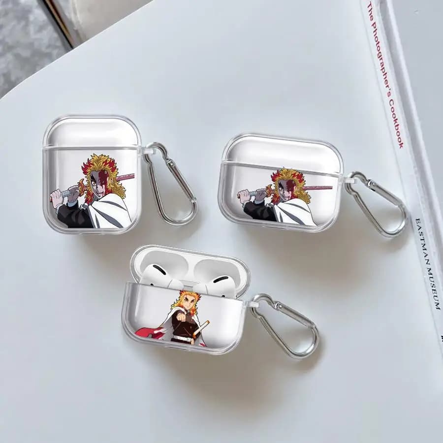 Custodia trasparente per auricolari Anime Rengoku K-Kyoujurou per Airpods 2 1 3 4 Pro3 Pro2 Pro