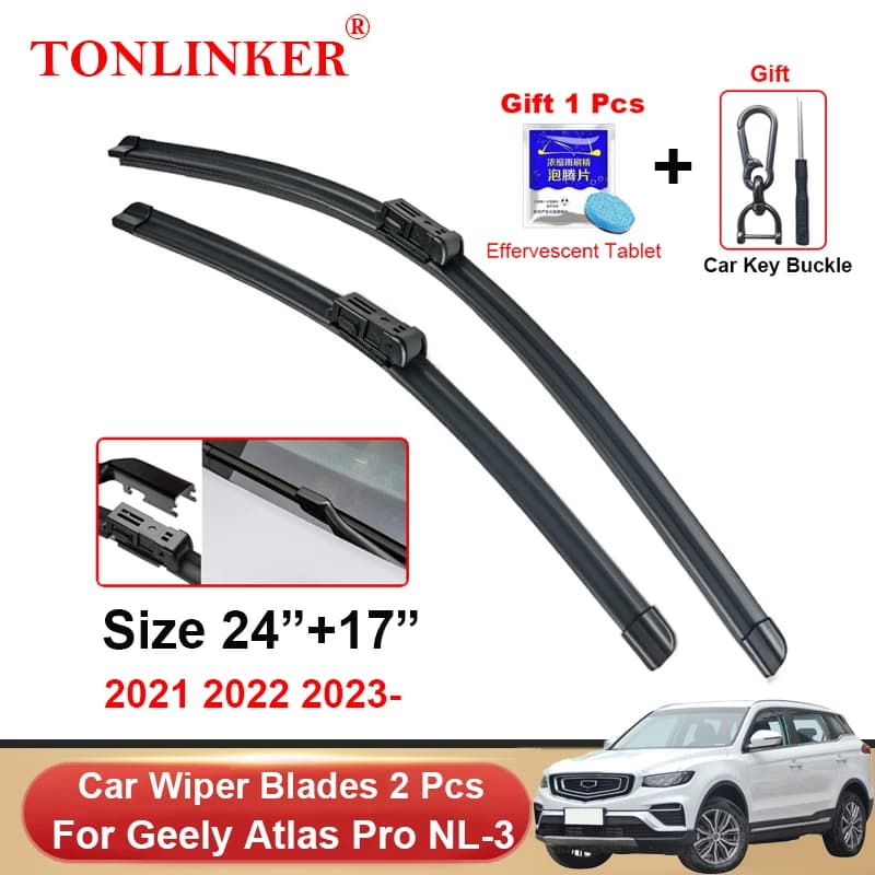 TONLINKER Car Front Windscreen Wiper Blades For Geely Azkarra 2022 2023 Atlas Pro NL-3 Accessories Wiper Blade Brushes Cutter