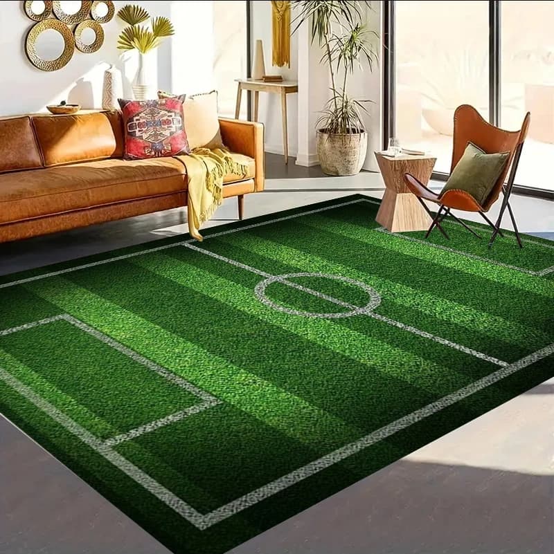 Anti-slip Football Mat, Printed Sports Carpet, Play Mat, Decorative Carpet for Living, Bedroom, Youth Room