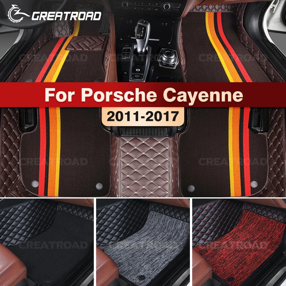 GREATROAD Per Porsche per Cayenne 2011-2017 Tappetini per auto a doppio strato Accessori interni Auto Tappeto Copertura personalizzata