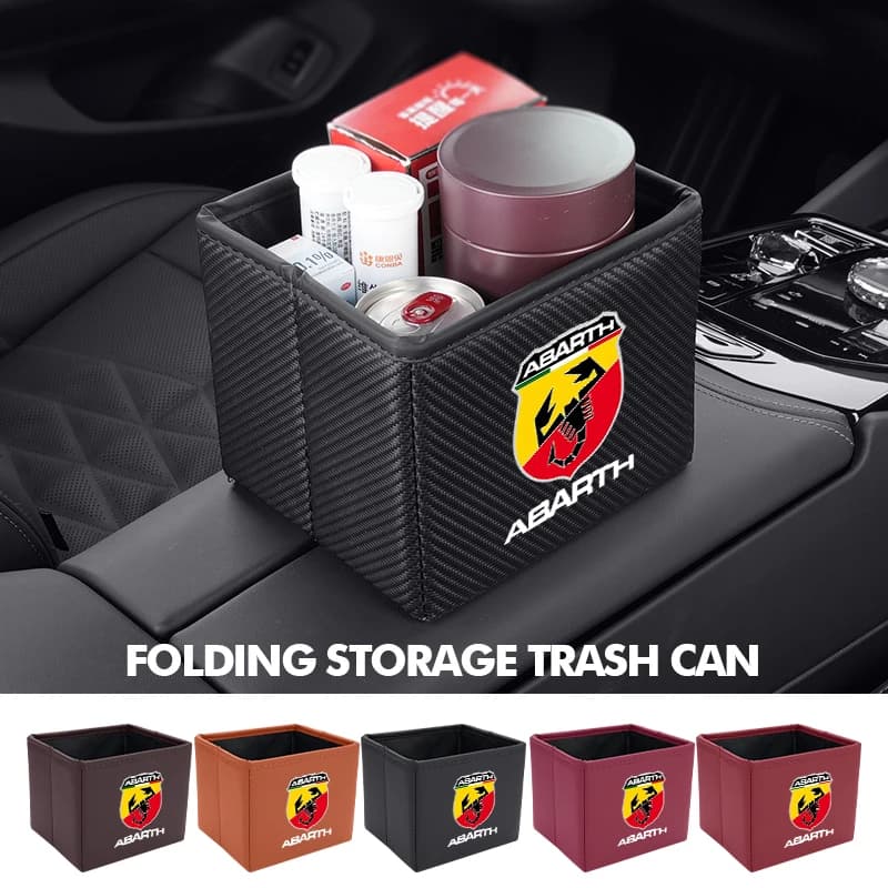 Car Trash Can Garbage Box Foldable Waste Basket Drink Storage For Abarth UNO Astra Bravo Panda Linea Freemont Strada Doblo