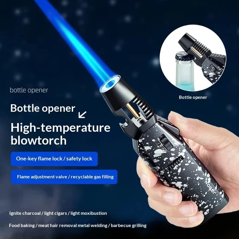 2026 JOBON Bottle Opener High Temperature Spray Gun Gas Torch Lighter Safety Lock Fire Switch Outdoor BBQ Kitchen Cigar Lighters