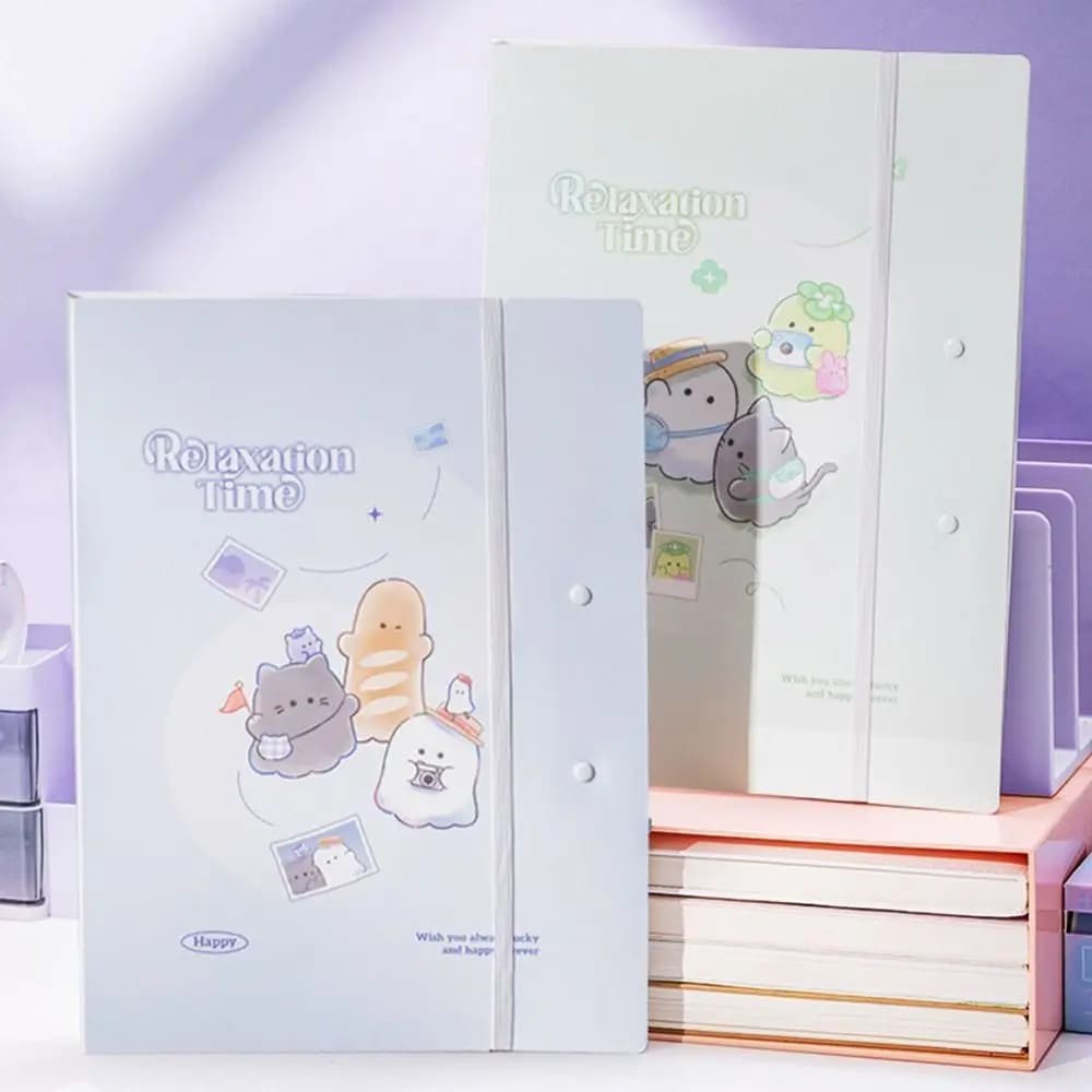 Random 1pc Foldable Folders Transparent Plastic Material Test Papers Organizer Large Capacity File Contract Folders Test Paper