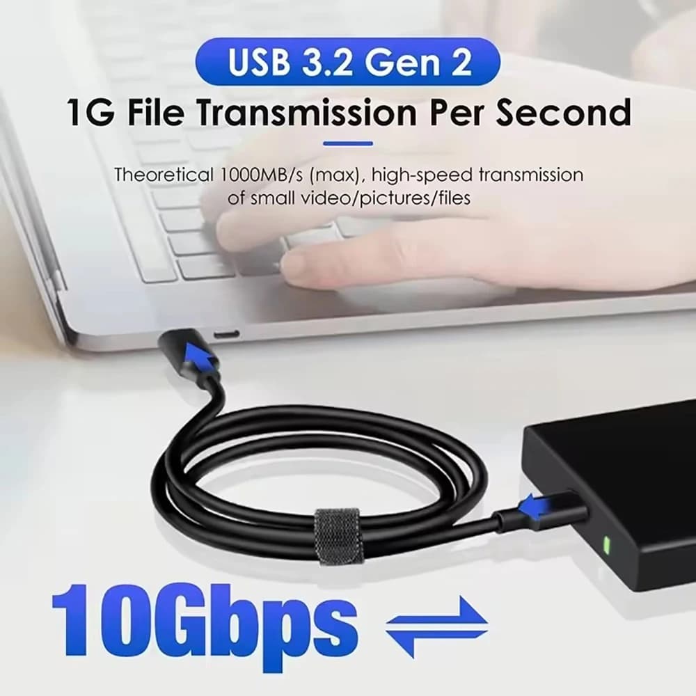 Cavo di trasferimento dati USB 3.2 da tipo A a USB C da 10 Gbps 3A 60 W QC 3.0 Ricarica rapida per disco rigido SSD Apparecchiatura USB universale