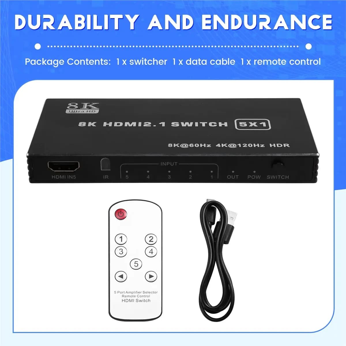 Switch HDMI Compatibile 5 in 1 Out 4K240HZ 2.1 per PS5/4 Xbox Nintendo Switch