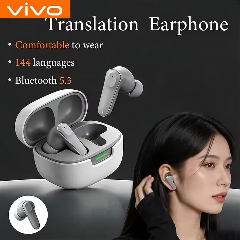 Cuffie Bluetooth Lenovo con Traduzione AI Intelligente, Auricolari Wireless Multilingue In-Ear per Affari con APP