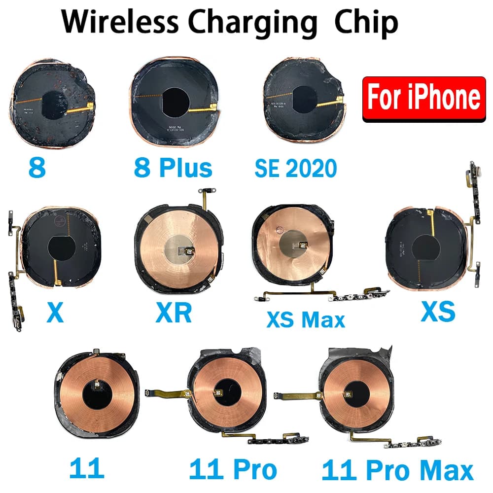NUOVO Chip di Ricarica Wireless per iPhone X XR XS MAX 11 Pro Max 8 Plus SE 2020, Bobina NFC, Pannello Caricatore, Adesivo, Cavo Flessibile per Volume