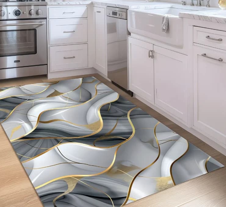 Home Decor Elegant Marble Pattern Versatile Decoration Style Living Room Carpet Sofa Cushion Door Mat, Bedroom Rug, Outdoor Rugs