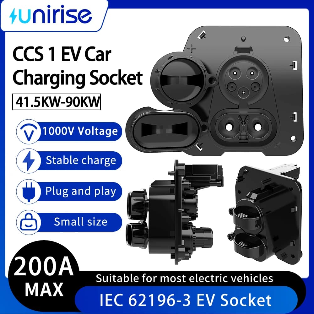 Unirise CCS Combo 1 Clamp Charger 90KW 1000V 200A IEC 62196-3 Quick DC Connector Compatible with EV Auto Charging CCS1