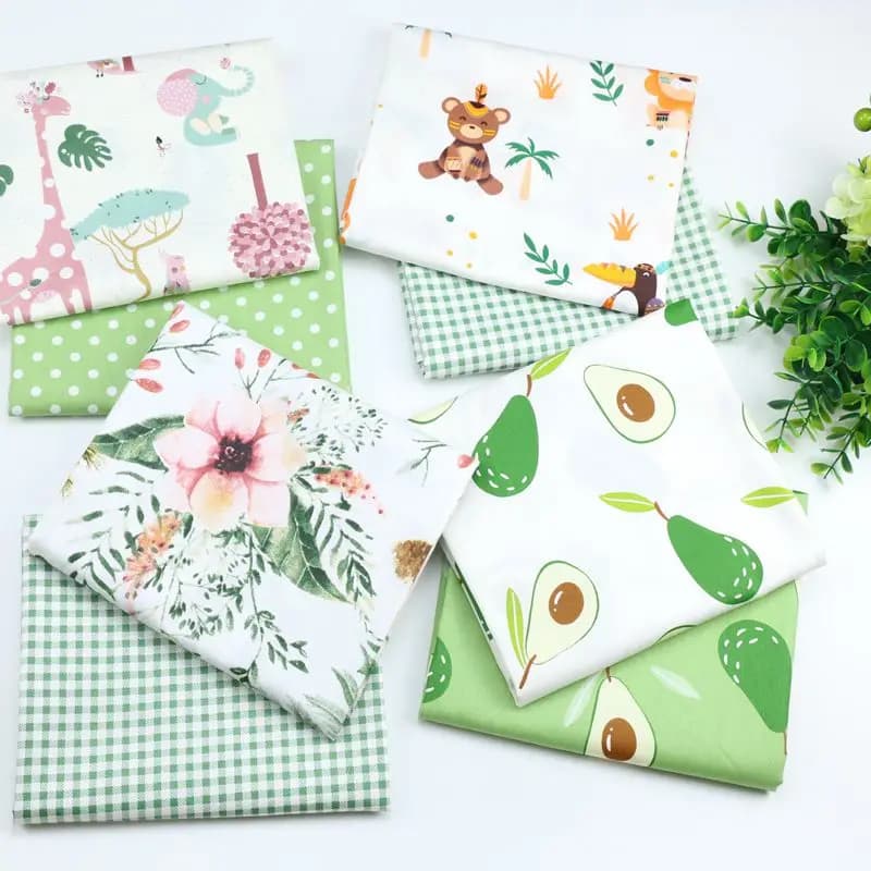Avocado Cactus Foglie Polka Dots Stampato 100% Tessuto di cotone Metri Per abiti Cuscini Coperta Panno da cucito Lenzuolo Tessile