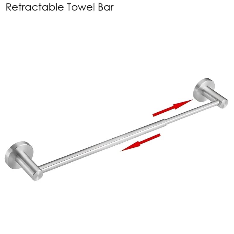 Length Adjustable Stainless Steel Bathroom Single Towel Bar (15 inch-25 inch) Rustproof Wall Mounted Towel Holder