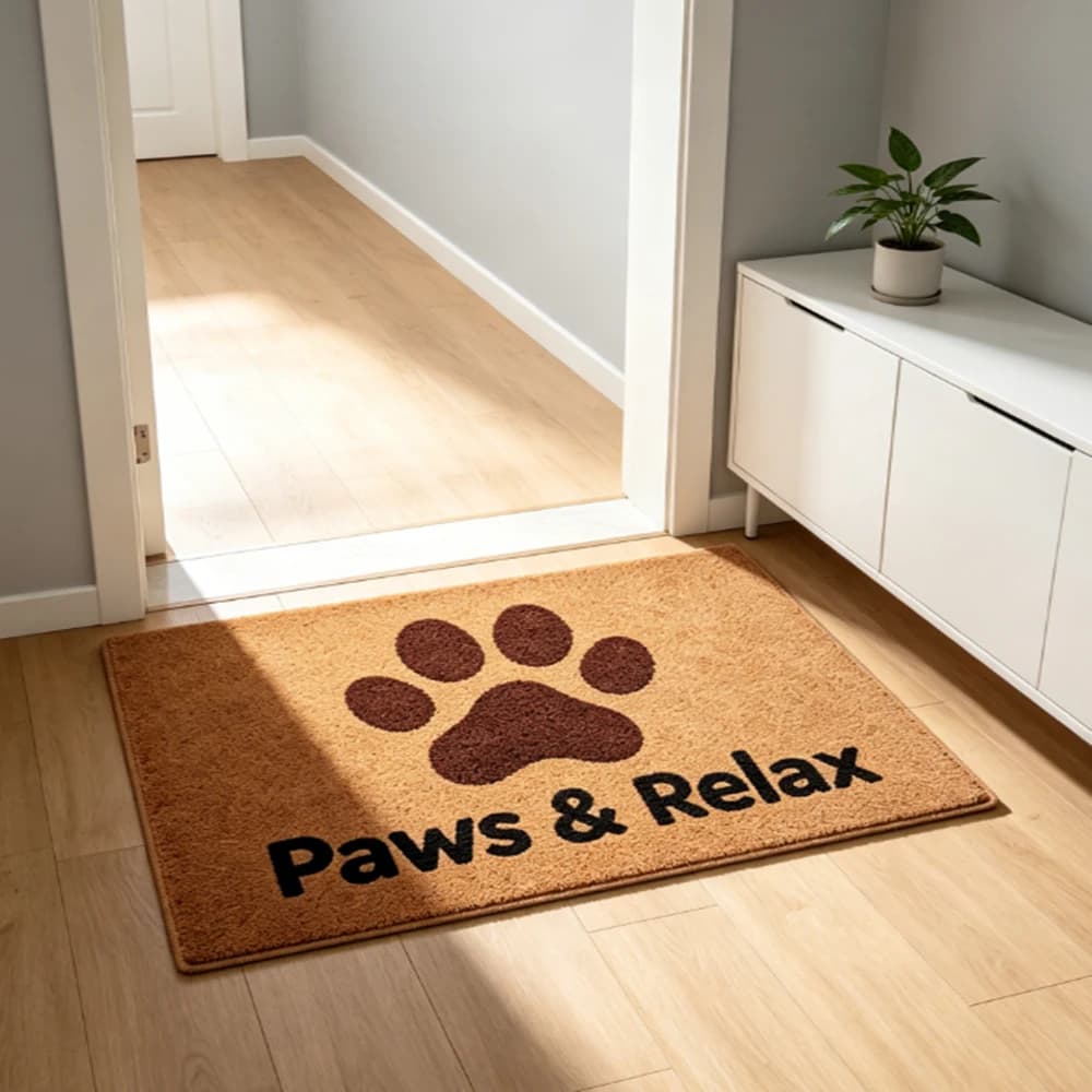 Custom Pet Exclusive Door Mat Fun Pattern Design Non Slip Scratch Resistant Entry Rug Gift For Pet Lover Friends Home