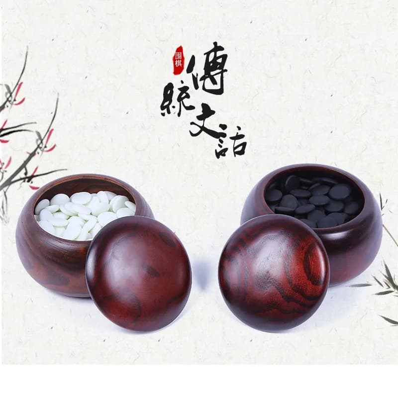 Set di scacchi Go in scatola squisita 361 pezzi di diametro 2,2 cm a quadri in pietra con 19 scacchi da strada Barattolo di legno Go Gioco da tavolo per scacchi