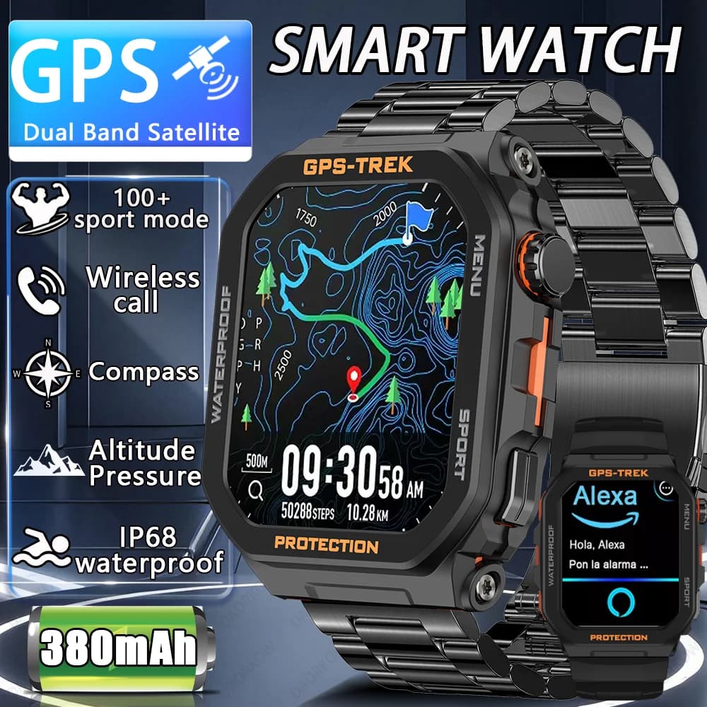New GPS Smartwatch for Open Sports with Alexa Integrated and GPS, Phone Calls, Cardiaca and SpO Frequency Monitoring, Fitness Tracker