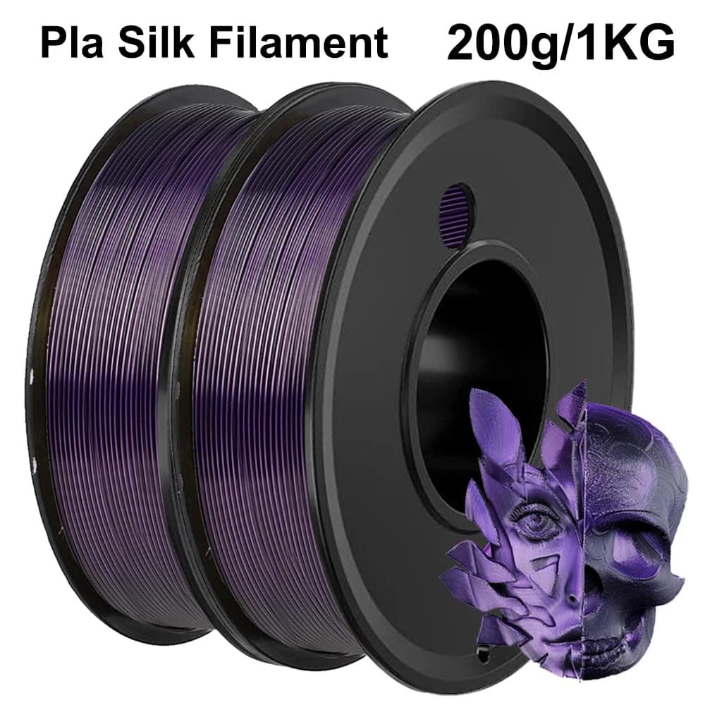 Filament PLA Black Colorful Silk for 3D Printer, 250g 500g 1Kg, 1.75mm, 3D Printing Material