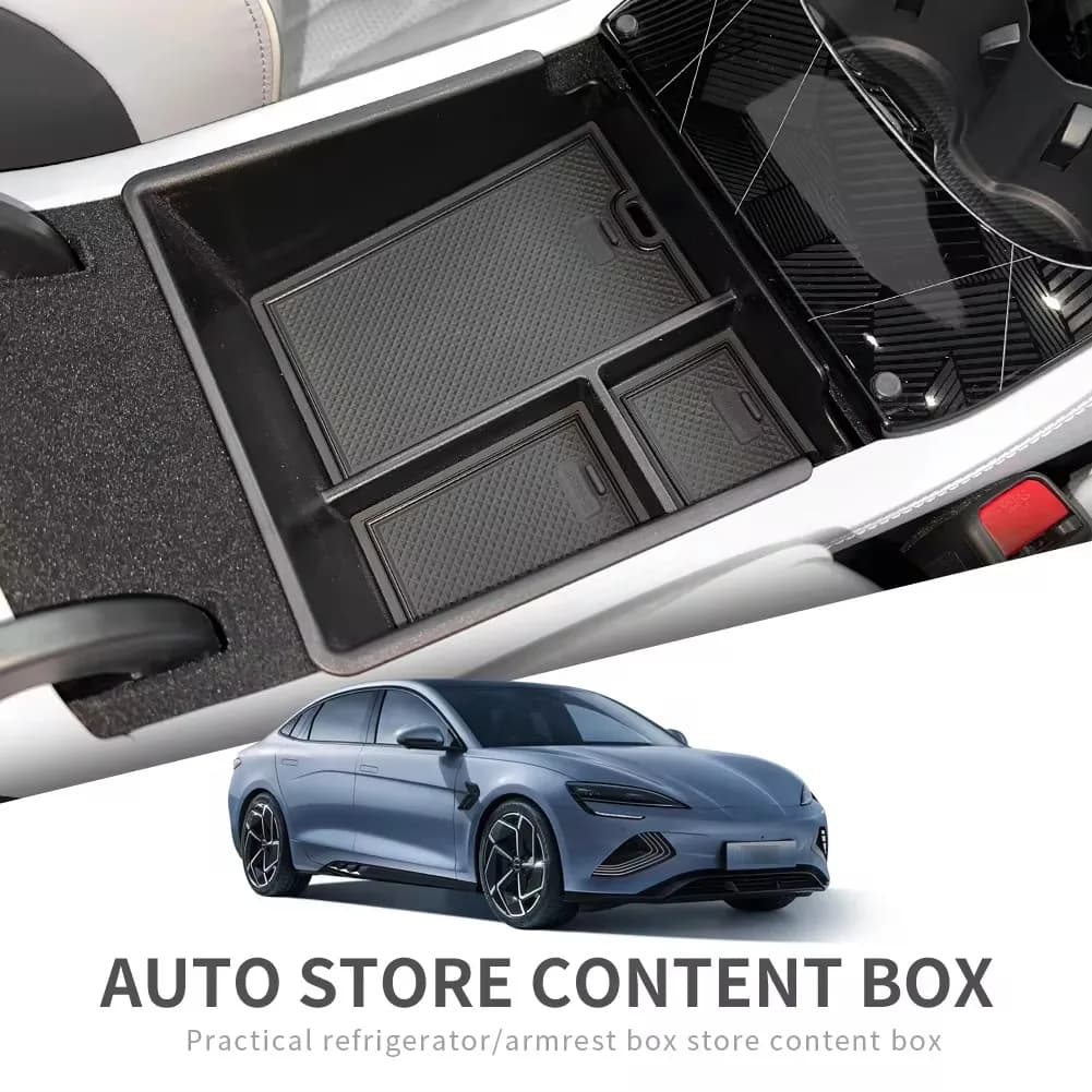 for BYD Seal EV Central Console Armrest Storage Box Central Tray Organizer Accessories Riordino Black