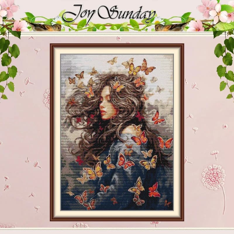 The Butterfly Dream Beauty Patterns Counted Cross Stitch Set 11CT 14CT 16CT Stamped DMC Cross-stitch Kit Embroidery Needlework