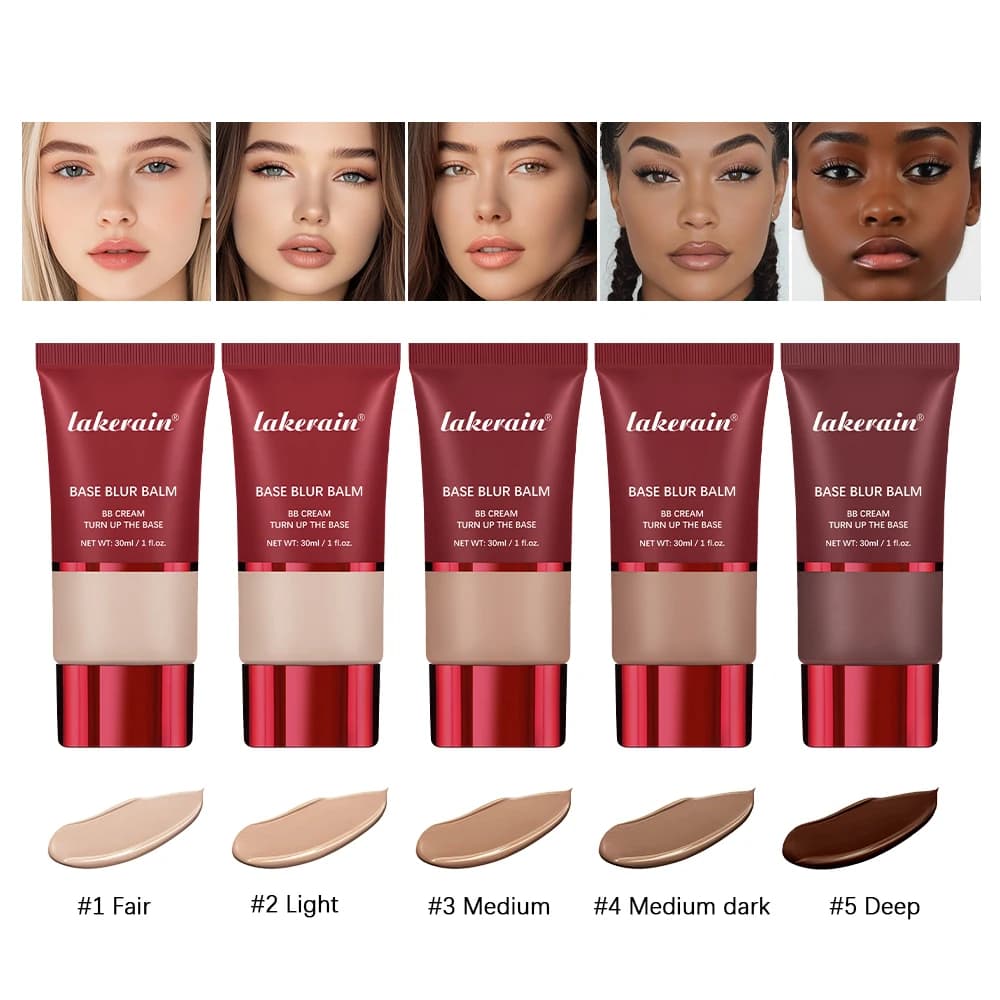 Base sfocante Fondotinta 5 colori Olio di controllo 24 ore a lunga durata Liscio opaco Bilanciamento Shine Base Bronzo Cosmetici Trucco