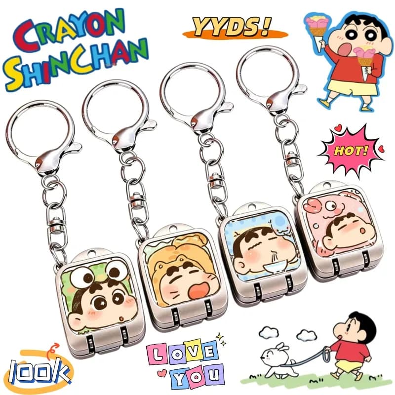 New Crayon Shin-chan Nohara Shinnosuke 2D Creative Portable Nail Clippers Anime Merchandise Cartoon Mini Nail Clipper Keychain
