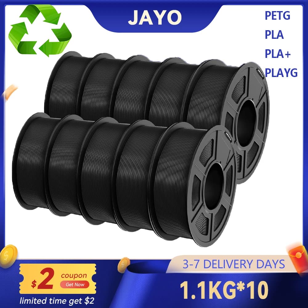 JAYO 5/10 3D PETG/PLA/PLA+/PLA Matte Filament Printer 1.75mm No Bubble 3D Printer Materials for 3D Printer and 3D Pen