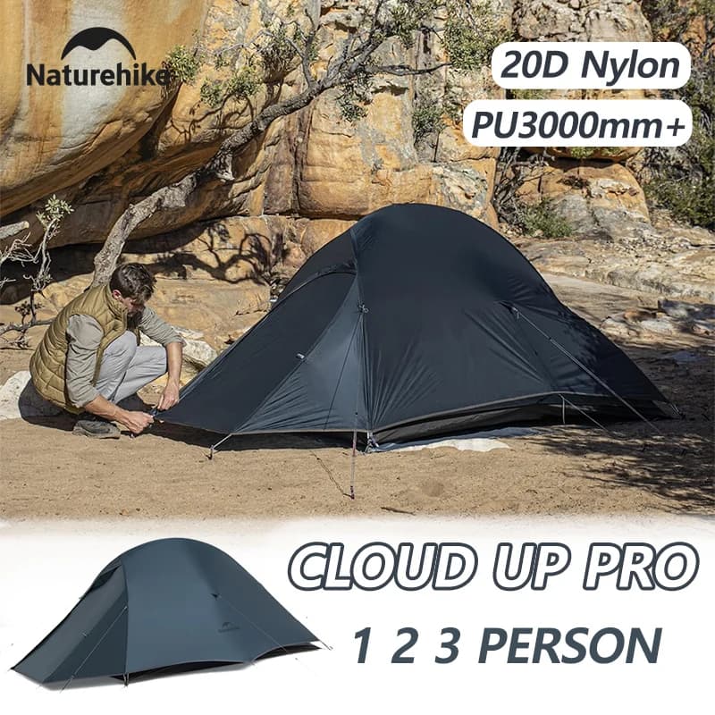 Tenda da campeggio Naturehike Cloud Up Pro 1/2 persona Tenda 20D Tenda da viaggio esterna ultraleggera Zaino in spalla Escursionismo Portatile impermeabile