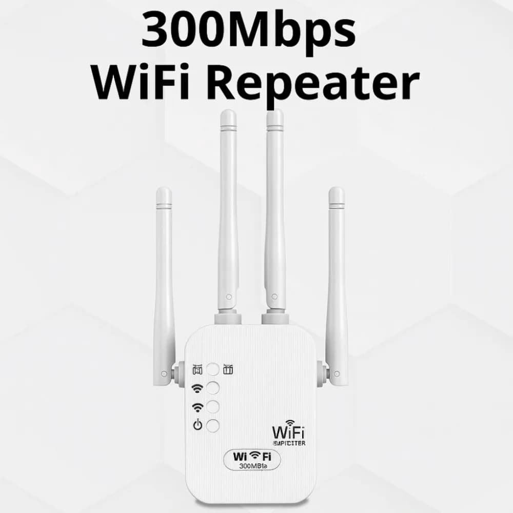 Amplificatore di Rete WiFi 300Mbps, Ripetitore di Segnale Wi-Fi 2.4 GHz, Router Wireless 802.11n per PC