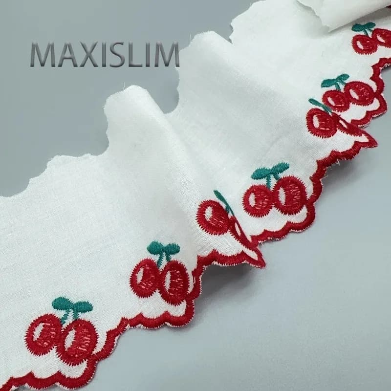 10cm Cherry Cotton Embroidery Lace Large Intestine Hair Ring Accessories Home Children's Clothing Skirt Accessories
