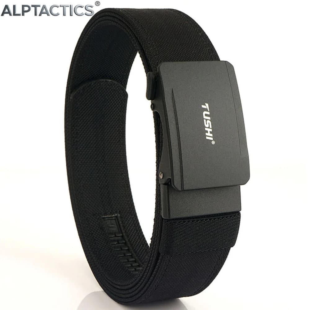 ALPTACTICS Cintura tattica rigida da uomo con fibbia automatica in metallo, cintura militare per servizio di polizia, cintura in nylon 1100D, cintura casual da uomo