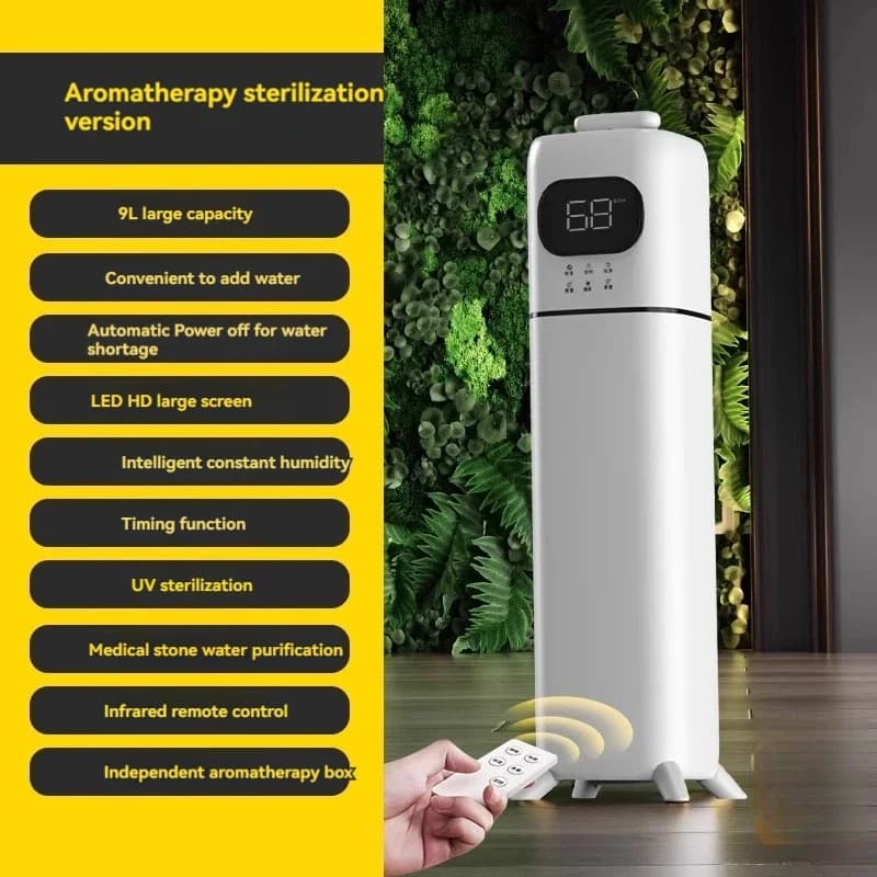 Umidificatore Compatto Silenzioso da Pavimento per Casa e Gravidanza, Diffusore di Aromi e Oli Essenziali - Macchina Spray Umidificante