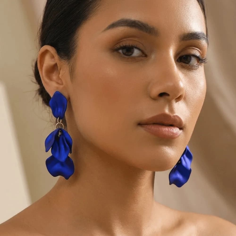Fashion Sweet Petal Tassel Earrings Candy Color Alloy Acrylic Drop Earrings Multi-color Lightweight Dangle Earrings Gift