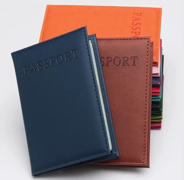 Simple Fashion Passport Cover Thin Slim Travel Passport Holder Wallet Gift PU Leather ID Card Case Unisex