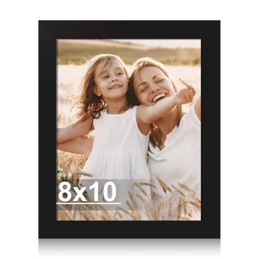 8x10 Picture Frame, Made of Real Glass and Wooden Frame, Horizontal and Vertical Display for Wall or Tabletop,1 Pack