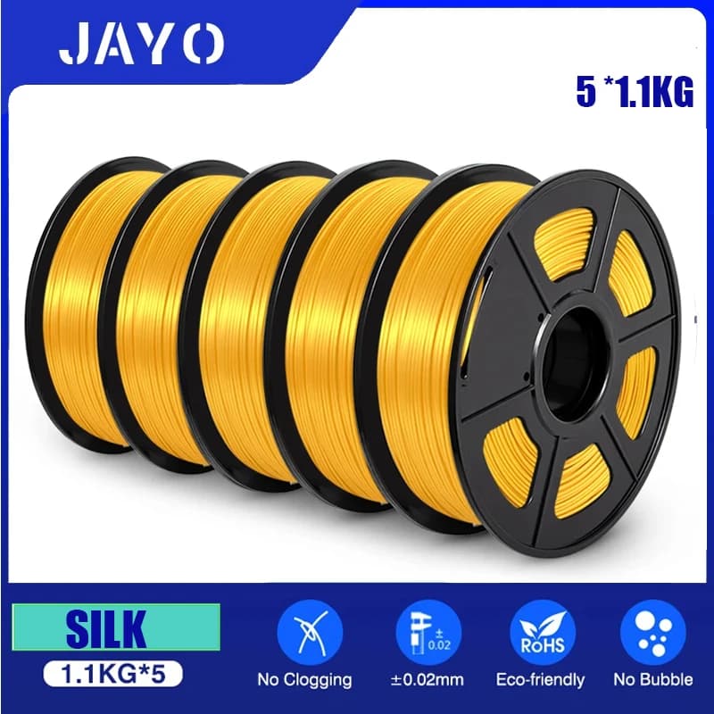 JAYO Pla Plus Silk Filament 5 Rolls 3D Printer Filament 1 75mm 1kg No Bubble 3D Printer Materials for FDM 3D Printing Materials
