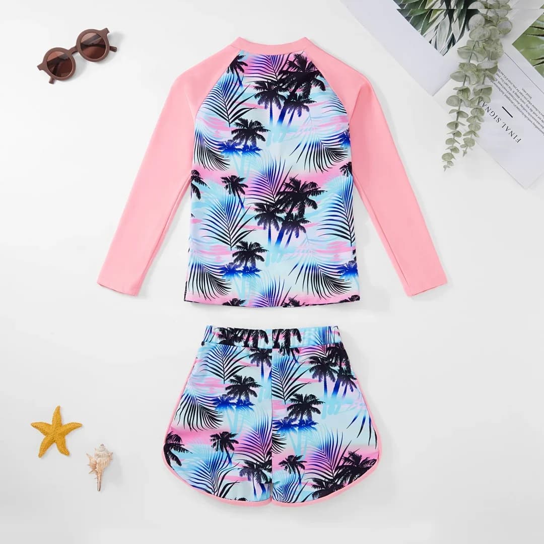 Costume da Bagno per Bambine Due Pezzi, Abbigliamento da Spiaggia ad Asciugatura Rapida, Costume Estivo per Bambini