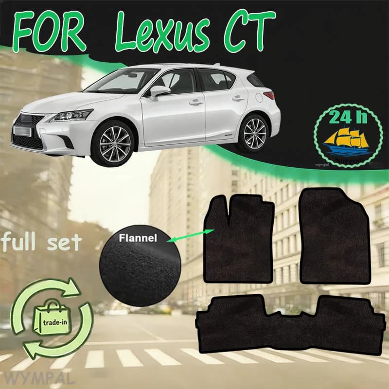 Flannel Mats for Lexus CT200h CT300h CT400h ZWA10 2011~2017, Anti-slip Car Mats, Floor Cover, Accessories