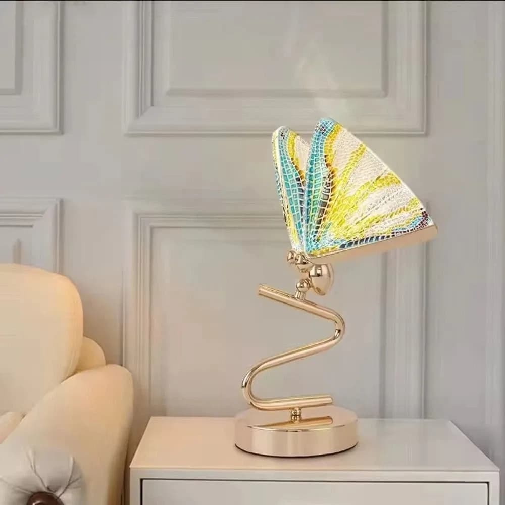 Modern Butterfly Shape Table Lamp, Luxury Lighting with Polished Finish, Bedside Lamp with LED Technology, Butterfly Lighting, Desk Lighting