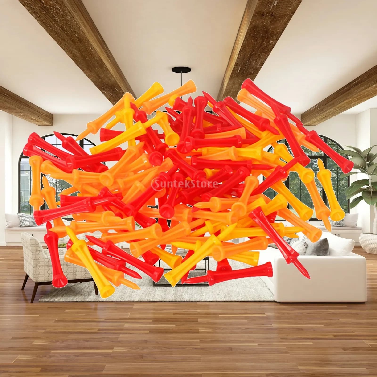 Set di tee da golf da 100 pezzi, resistenti agli urti, portatili, per esercitazioni di golf in giardino