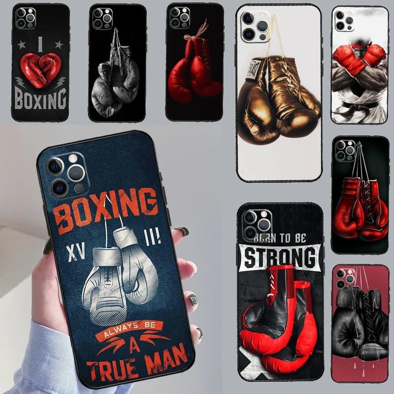 Guantoni da boxe Copertura per iPhone 12 11 13 14 15 Pro Max Mini 8 7 Plus SE 2022 2020 XS Max X XR Cassa del telefono