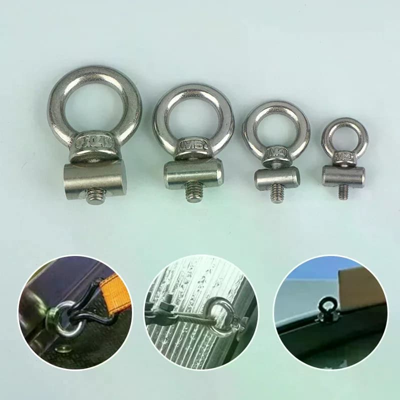 1/3 pezzi M3/4/5/6 tappi per binari per tende da sole in acciaio inossidabile anello di sollevamento per corda per binario di scorrimento esterno per accessori da campeggio per tende camper