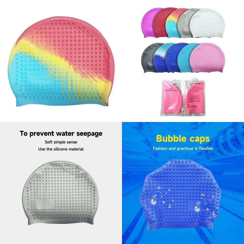 Y1UC Capo da bagno in silicone alto elastico Cappelli da nuoto comodi per donne e uomini