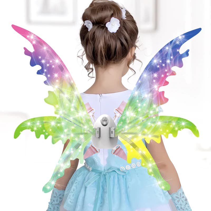 Ali di farfalla elettriche Ali da elfo Costume magico Led Ali di pipistrelli Cosplay Dress Up per bambini Gatti Cani Halloween Fit Regalo per bambini