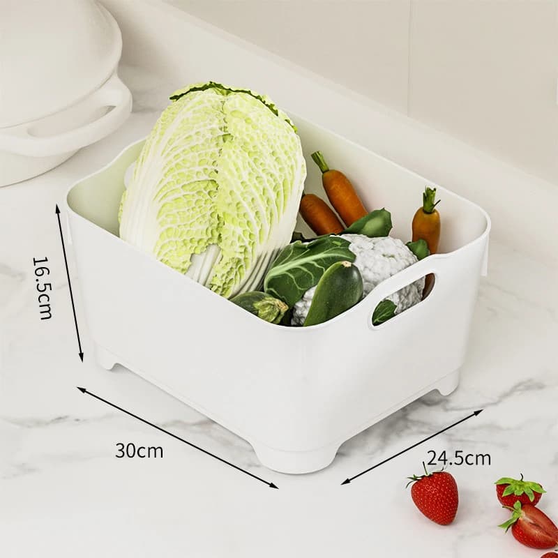 Kitchen Drain Basket Thickened Mobile Vegetable Washing Basket Household Simple Portable Full Set Of Vegetable Washing Basket