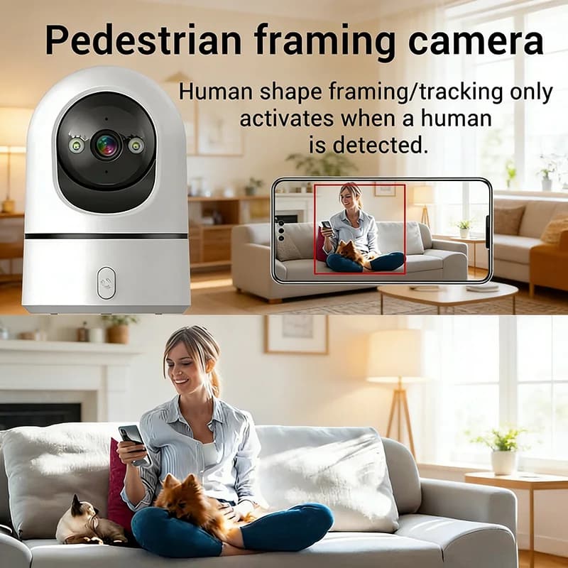 Wireless Home Security Camera 360° HD Night Vision One Click Remote Monitoring Intelligent Baby Monitor Smart Surveillance 2026