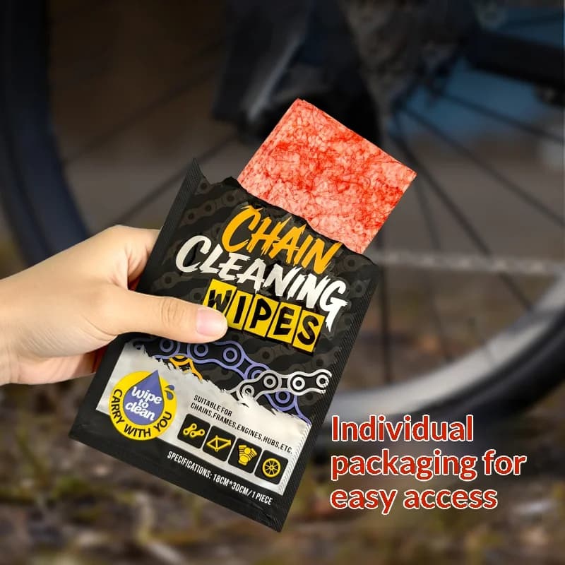 Bicycle Chain Cleaning Wipes Reusable MTB Road Bike Chain Degreaser for Frames&Motorcycle Chains&Wheels Individually Packaged