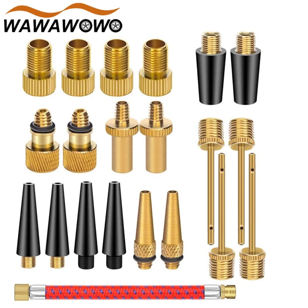 21 pz ottone Presta Schrader valvola adattatore strumenti, Presta valvola adattatore accessori pompa bici misura per bici palestra palloncino giocattolo pompa